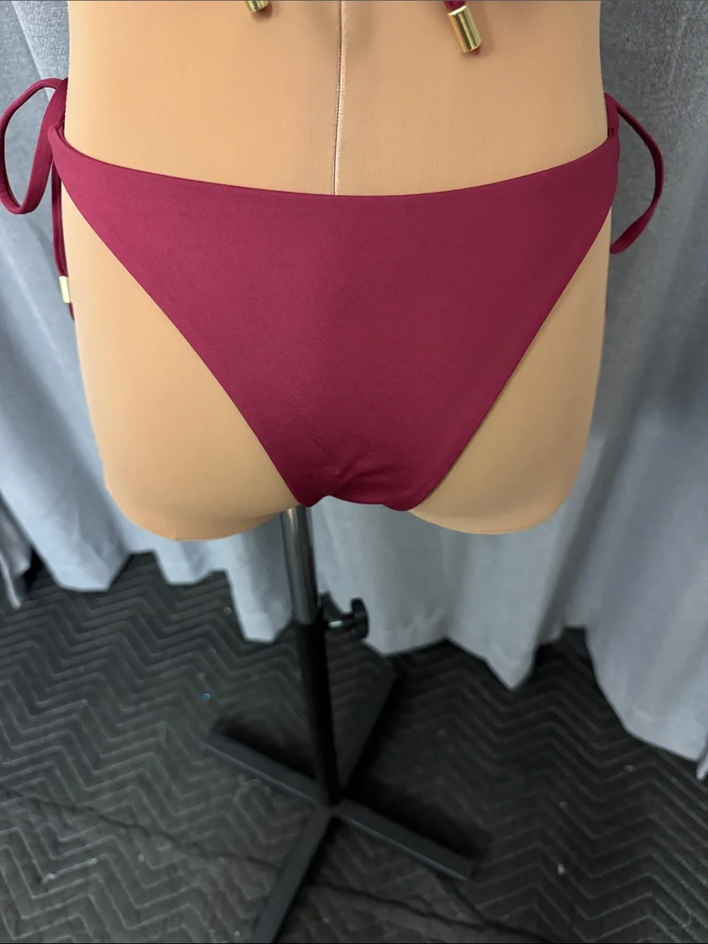 Monday Swimwear Wine Red Triangle String Bikini